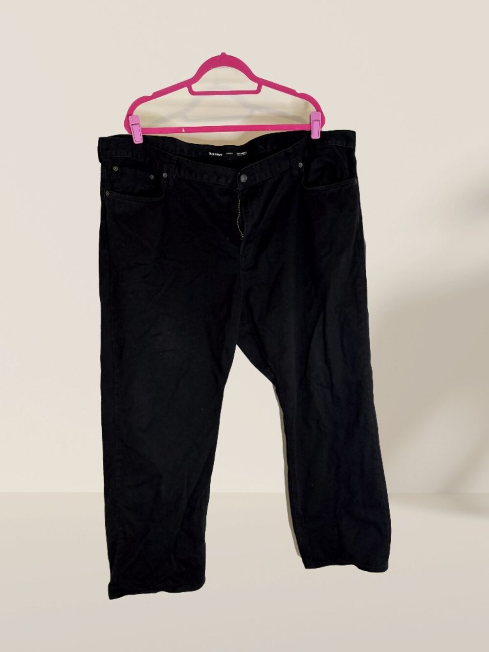 Old Navy Mens Black Jeans Size 48x30 Straight | 100% Cotton Denim